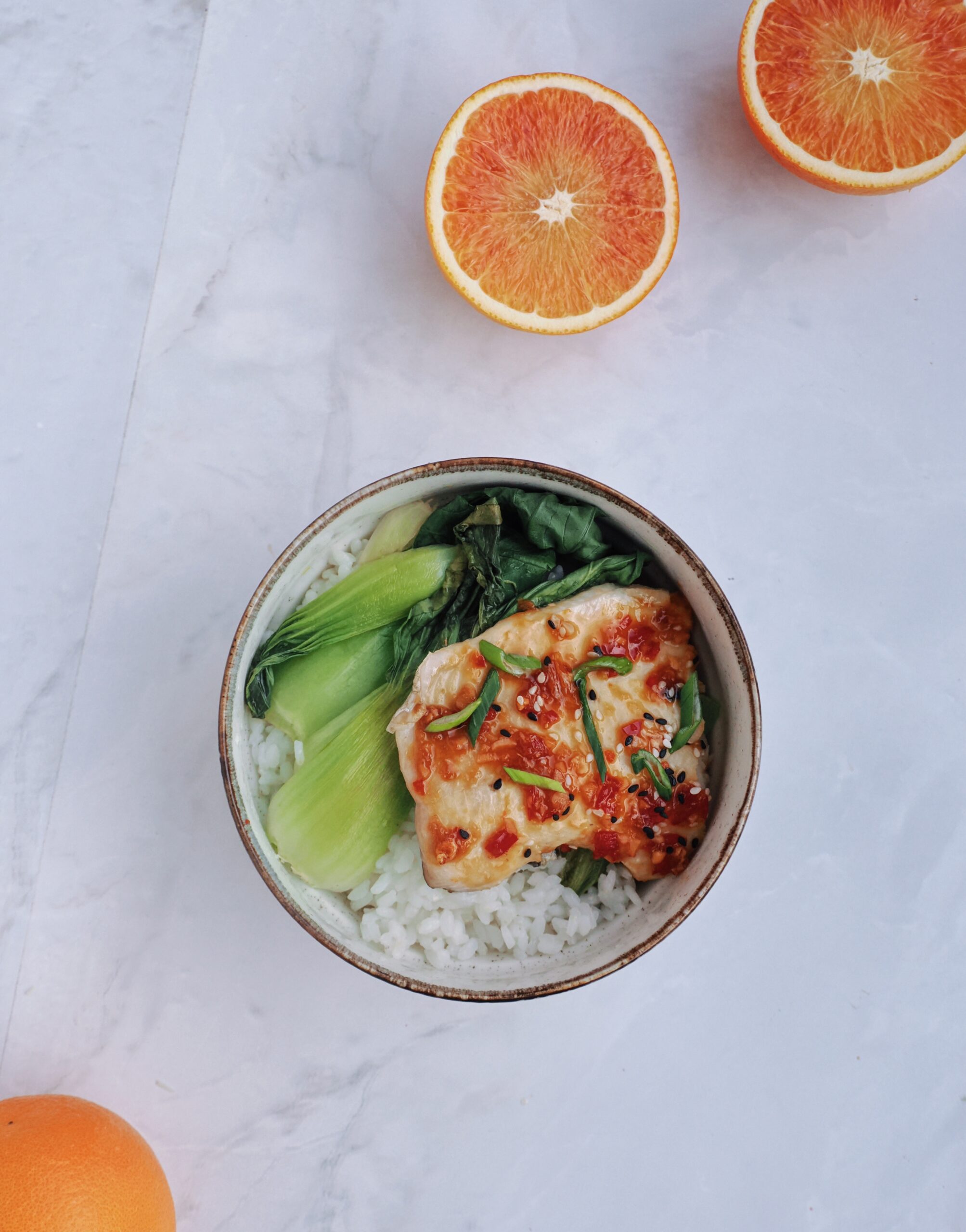 Kalaa soija-veriappelsiinikastikkeessa